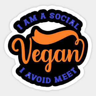 I am a social Vegan Sticker